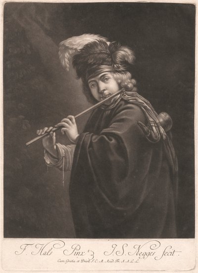Dreng, der spiller fløjte af Johann Simon Negges