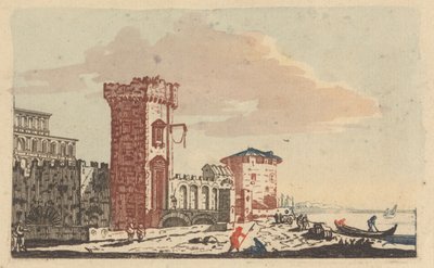 Slotte, ruiner og seascapes - seks farvede graveringer af Johann Teyler