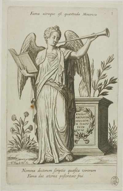 Fame, plade 1 fra Parnassus Biceps af Johann Theodor de Bry
