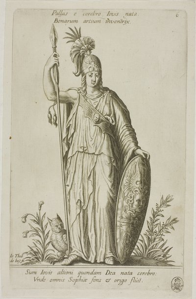 Pallas Athena, plade 6 fra Parnassus Biceps af Johann Theodor de Bry