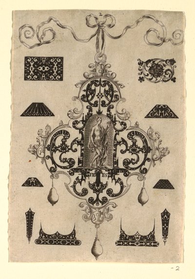 Plade 2, fra en serie på otte vedhængsdesign med kardinaldyderne af Johann Theodor de Bry