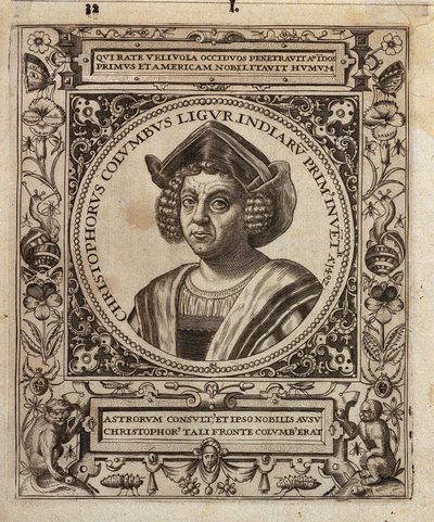 Portræt af Christoffer Columbus af Johann Theodor de Bry