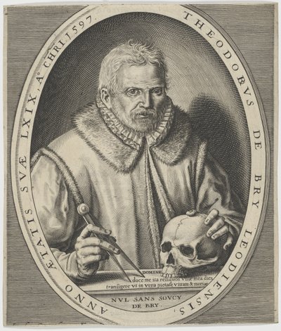 Portræt af Theodor de Bry 1528-1598, ca. 1597. af Johann Theodor de Bry