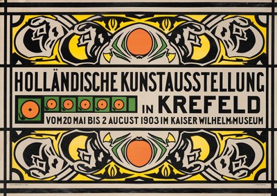 Plakat, der reklamerer for den hollandske kunstudstilling i Krefelds Kaiser Wilhelm Museum af Johan Thorn Prikker