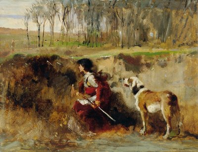 Studie af en ridder med en hund af Johann  Till der Jüngere