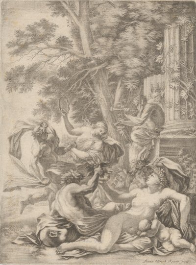 En Bacchansk Scene af Johann Ulrich Kraus