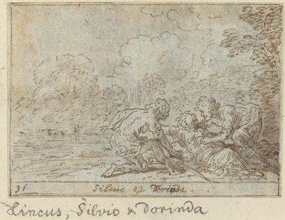 Linco, Silvio og Dorinda, 1640. af Johann Wilhelm Baur