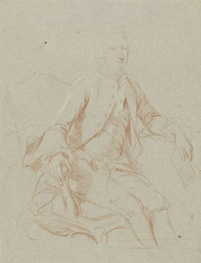 Siddende herre med bog af Johann Wilhelm Böttner