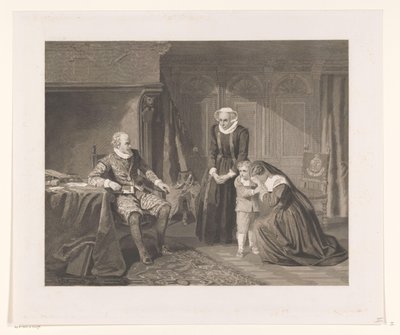 Reinier van Oldenbarnevelts mor, kone og søn beder Maurits om nåde, 1623 af Johann Wilhelm Kaiser (I)