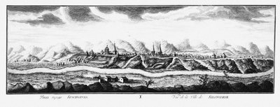 Udsigt over Krasnoyarsk, ca 1735 af Johann Wilhelm Lürsenius