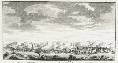 Udsigt over fæstningen Udinskoye, ca 1735 af Johann Wilhelm Lürsenius