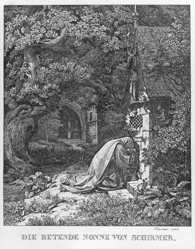 Den bedende nonne af Johann Wilhelm Schirmer