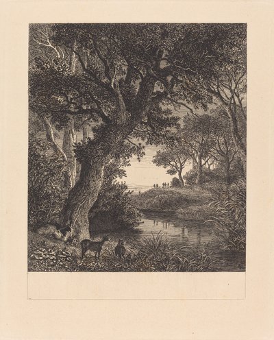Jægere, der forlader en skov af Johann Wilhelm Schirmer