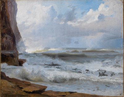 Havstudie ved Etretat (med klippekysten til venstre) af Johann Wilhelm Schirmer