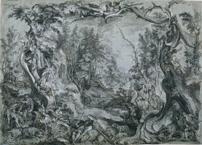 Sankt Deicolus og ornen, 1747-1748. af Johann Wolfgang Baumgartner