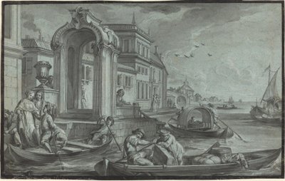 Venetiansk Fantasy med en Ornamental Bue af Johann Wolfgang Baumgartner