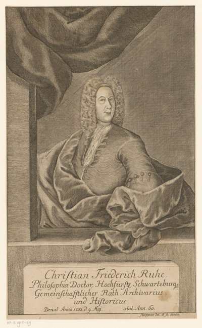 Portræt af Christian Friedrich Ruhe af Johann Wolfgang Heinrich Stockmar