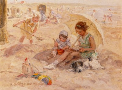 Beach Pleasure (olie på lærred) af Johann Zoetelief Tromp