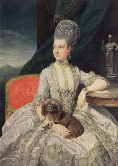 Ærkehertuginde Maria Christine Habsburg-Lothringen (1742-98), datter af kejserinde Maria Theresia af Østrig (1717-80) og kejser Frans I af Østrig (1742-98) af Johann Zoffany