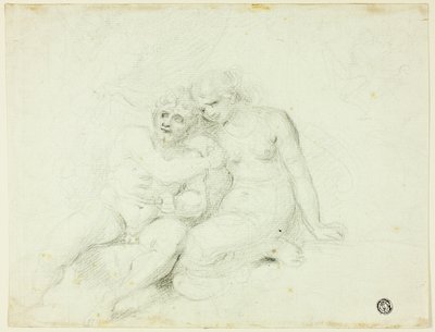 Siddende Mand Nær Kvinde af Johann Zoffany