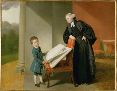 Pastor Randall Burroughs og hans søn Ellis ... af Johann Zoffany