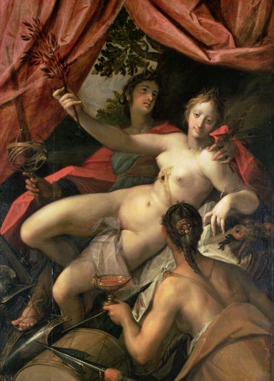 Allegory of Peace, Art and Abundance, 1602 af Johann or Hans von Aachen