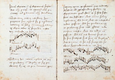 Side fra A Musical Theory Book af Johannes Tinctoris af Johannes (c.1435 1511) Tinctoris