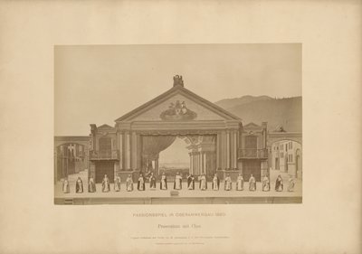 Passionsspil fra Ober-Ammergau - proscenium med kor af Johannes Bernhard