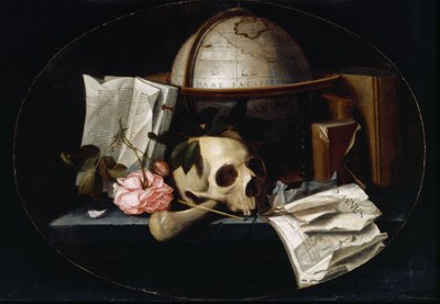 Vanitas Still Life, ca. 1655 (olie på egetræspanel) af Johannes Borman