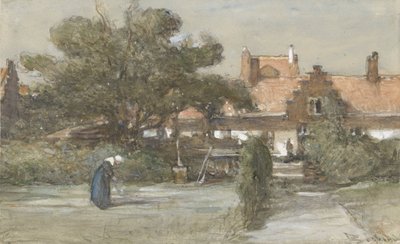 Gården til Heilige Geesthofje på Paviljoensgracht i Haag af Johannes Bosboom