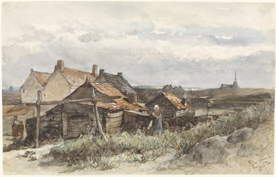 Fiskeri Familiehuse i Scheveningen Fiskerhuse i Scheveningen af Johannes Bosboom
