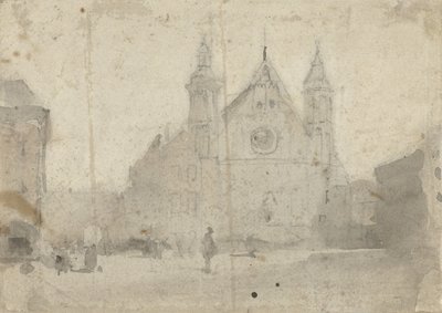 Udsigt over Ridderzaal ved Binnenhof af Johannes Bosboom