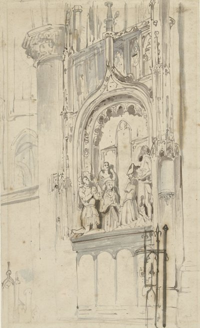 Begravelsesmonument for Engelbrecht I van Nassau, i Grote Kerk i Breda af Johannes Bosboom