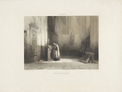 Hubert Duifhuis læser i en kirke af Johannes Bosboom
