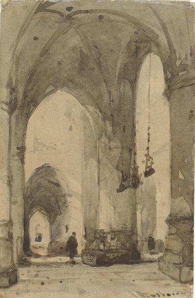 Interiør af Saint Bavo-kirken i Haarlem af Johannes Bosboom