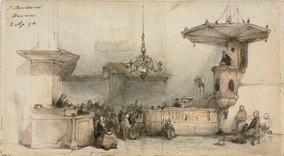 Interiør af en kirke af Johannes Bosboom