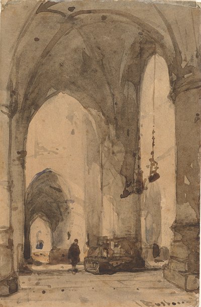 Interiør af Sint-Bavokerk i Haarlem af Johannes Bosboom