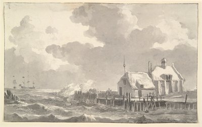 En flodmunding i en storm af Johannes Christiaan Schotel