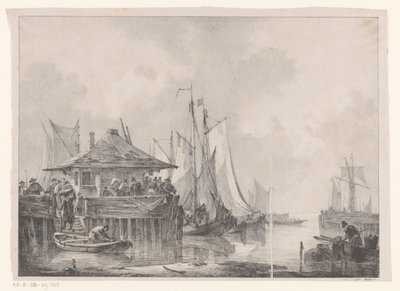Folkemængder i en havn af Johannes Christiaan Schotel