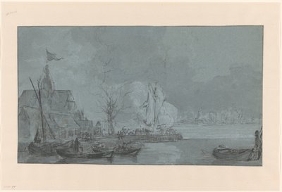 Sidste skud fra Dordrecht til franskmændene i Papendrecht, 1813 af Johannes Christiaan Schotel