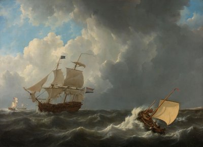 Skibe i et turbulent hav af Johannes Christiaan Schotel