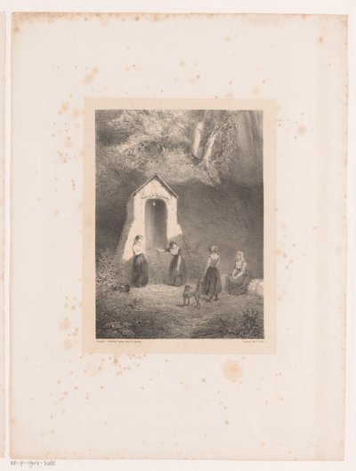 Fire piger ved en brønd af Johannes Christiaan d