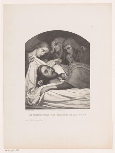 Kvinder ved Kristi grav The Girlfriends of Christ in the Tomb (titel på objekt) af Johannes Christiaan d