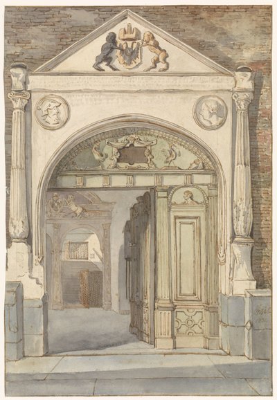 Udsigt i hallen på rådhuset i Nijmegen af Johannes Franciscus Christ