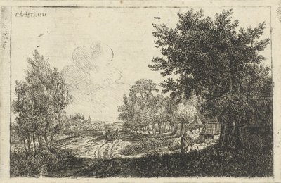 Landskab med en gårdvogn af Johannes Franciscus Christ