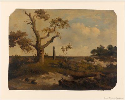 Landskab med et tog foran af Johannes Franciscus Hoppenbrouwers (signed by artist)