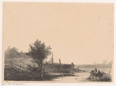 Flodlandskab af Johannes Franciscus Hoppenbrouwers