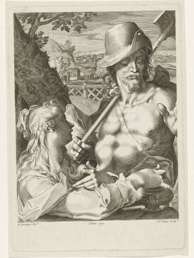 Kristus viser sig som gartner for Maria Magdalene af Johannes Fredericus Lange