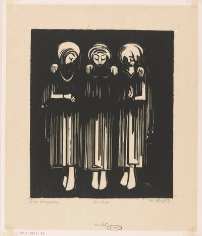 Tre kvinder (original titel på objektet) af Johannes Frederik Engelbert ten Klooster (signed by artist)