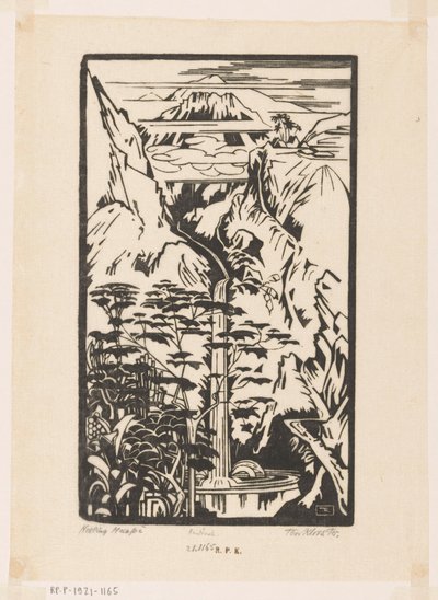 Helling Merapi (original titel på objekt) af Johannes Frederik Engelbert ten Klooster (signed by artist)